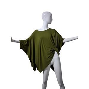 P. Cill Oversized Draped Asymmetrical Women's size S/M Slouchy Batwing Comfy Top